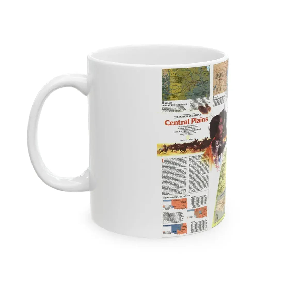 USA - Central Plains 2 (1985) (Map) White Coffee Mug - Go Mug Yourself