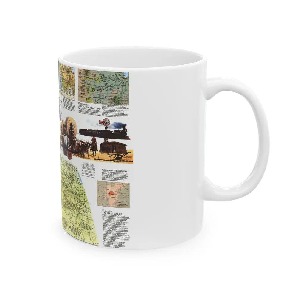 USA - Central Plains 2 (1985) (Map) White Coffee Mug-Go Mug Yourself