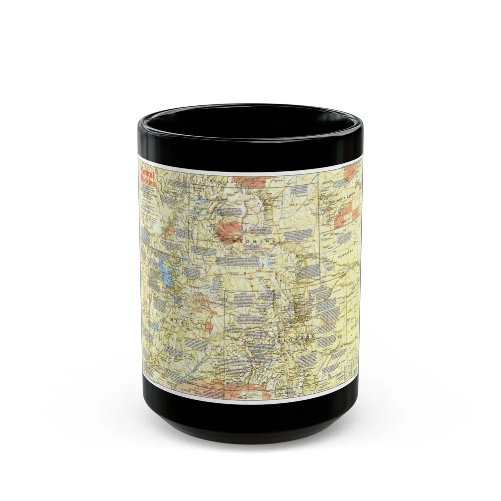 USA - Central Rockies 1 (1984) (Map) Black Coffee Mug-15oz-Go Mug Yourself