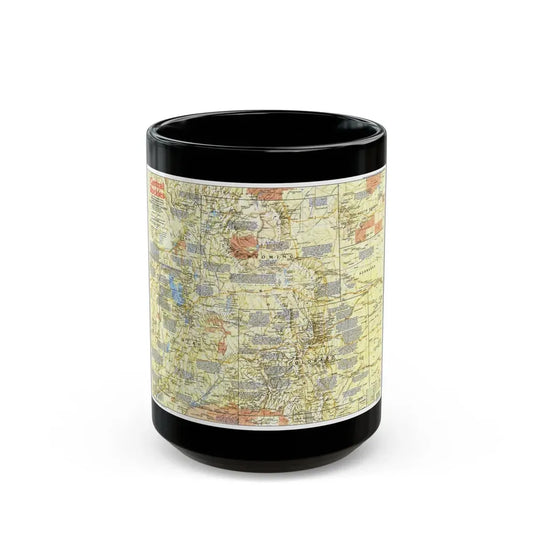 USA - Central Rockies 1 (1984) (Map) Black Coffee Mug 15oz - Go Mug Yourself