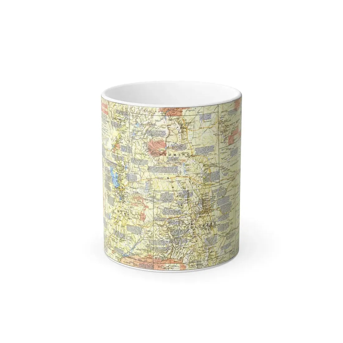 USA - Central Rockies 1 (1984) (Map) Color Changing Mug 11oz Default Title 11oz - Go Mug Yourself