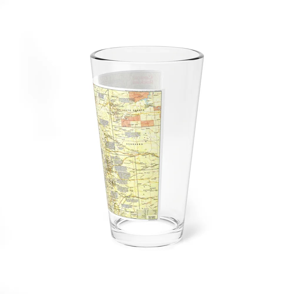 USA - Central Rockies 1 (1984) (Map) Pint Glass 16oz-Go Mug Yourself