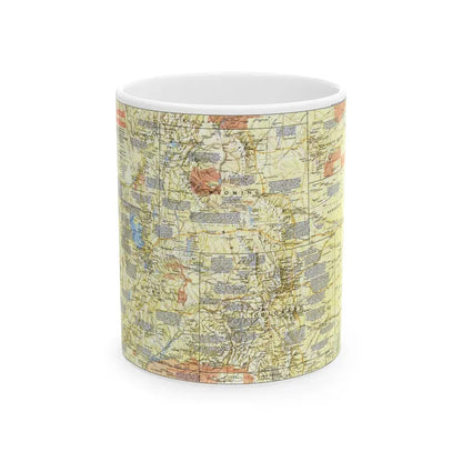 USA - Central Rockies 1 (1984) (Map) White Coffee Mug 11oz - Go Mug Yourself