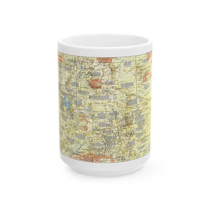 USA - Central Rockies 1 (1984) (Map) White Coffee Mug 15oz - Go Mug Yourself