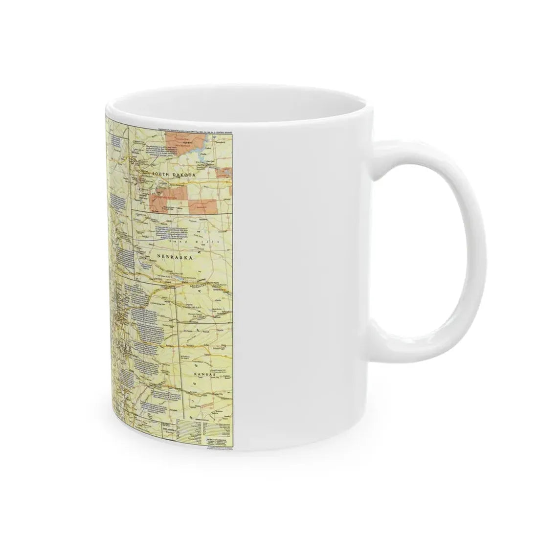 USA - Central Rockies 1 (1984) (Map) White Coffee Mug - Go Mug Yourself