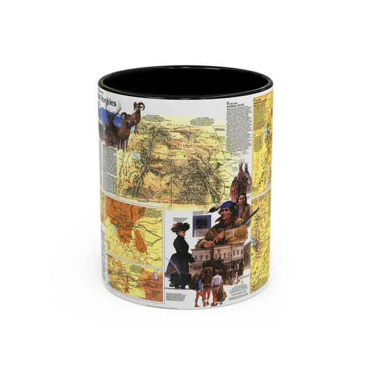 USA - Central Rockies 2 (1984) (Map) Accent Coffee Mug 11oz Black - Go Mug Yourself