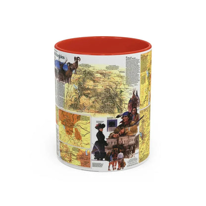 USA - Central Rockies 2 (1984) (Map) Accent Coffee Mug 11oz Red - Go Mug Yourself