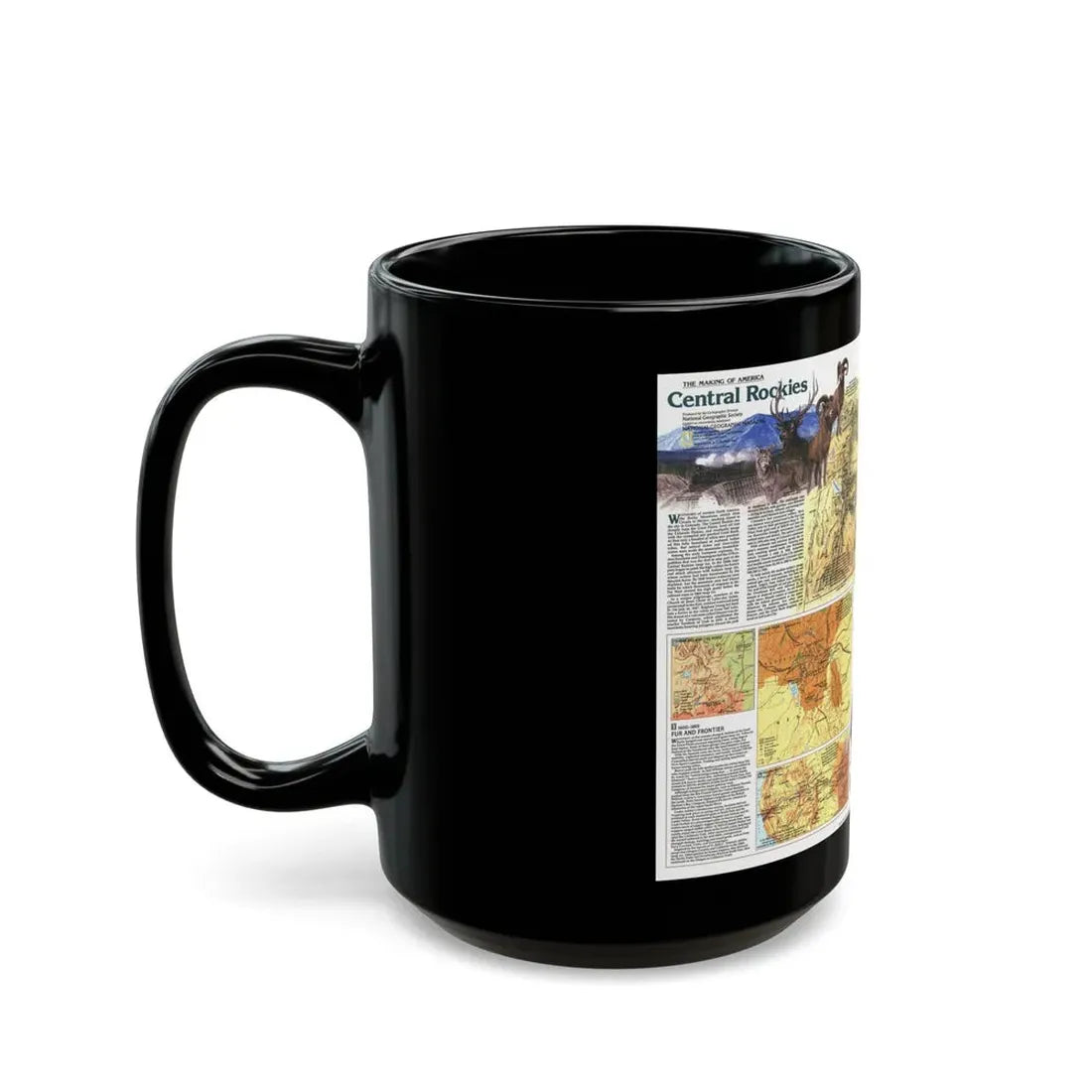 USA - Central Rockies 2 (1984) (Map) Black Coffee Mug - Go Mug Yourself