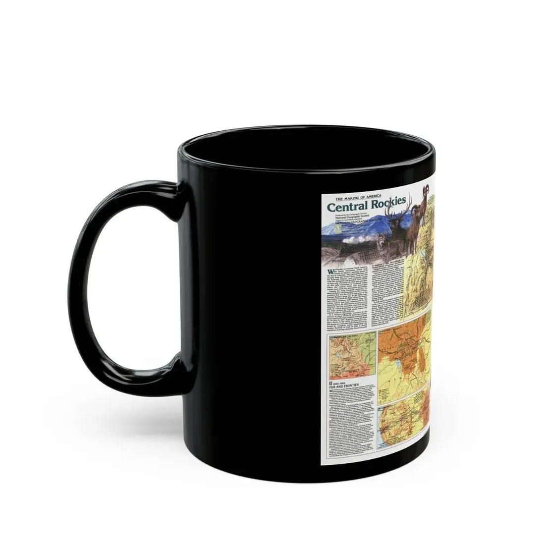 USA - Central Rockies 2 (1984) (Map) Black Coffee Mug - Go Mug Yourself