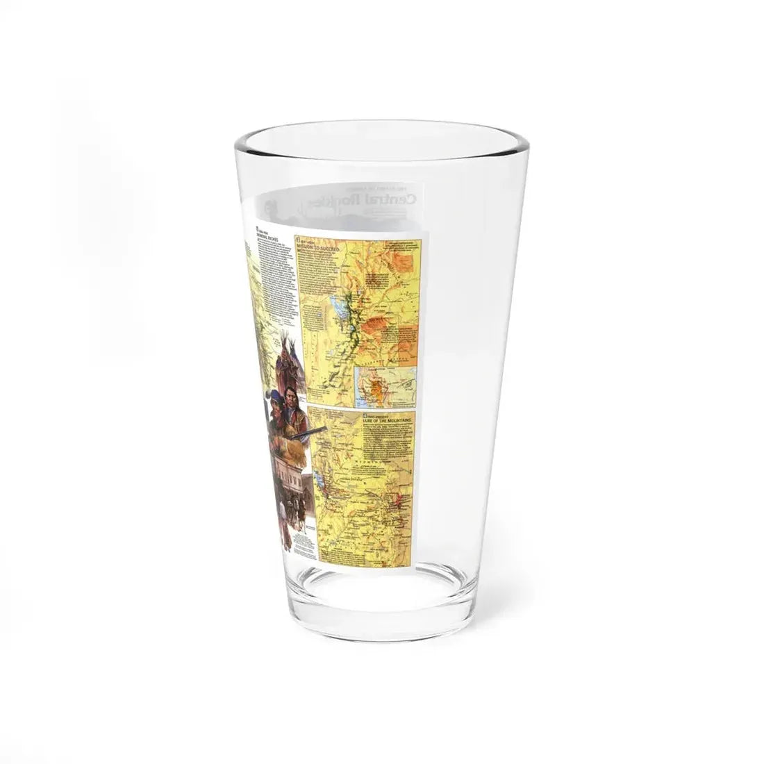 USA - Central Rockies 2 (1984) (Map) Pint Glass 16oz - Go Mug Yourself