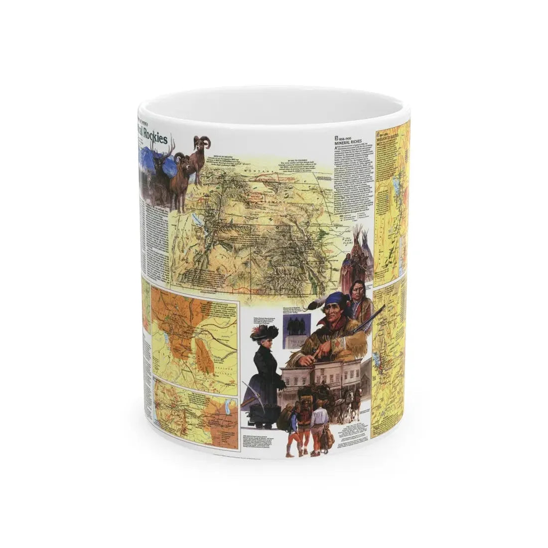 USA - Central Rockies 2 (1984) (Map) White Coffee Mug 11oz - Go Mug Yourself