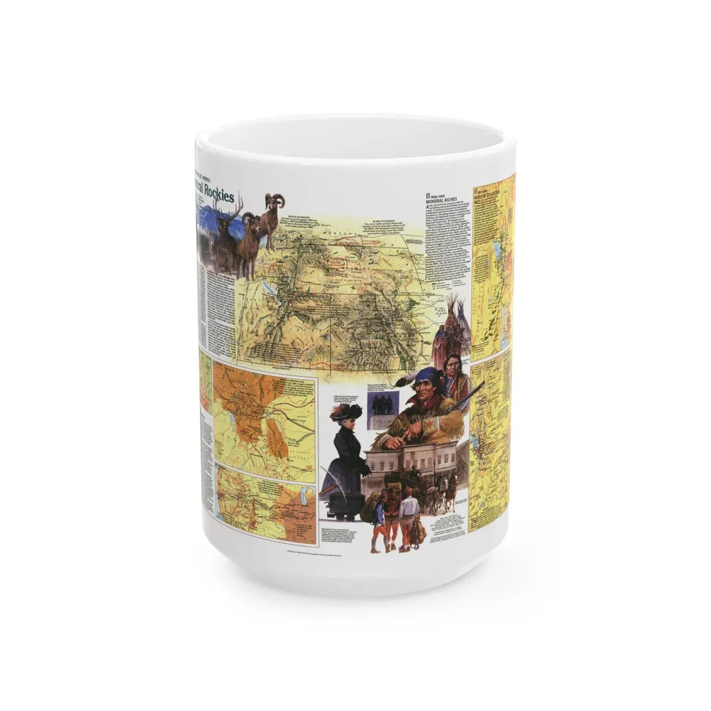 USA - Central Rockies 2 (1984) (Map) White Coffee Mug-15oz-Go Mug Yourself