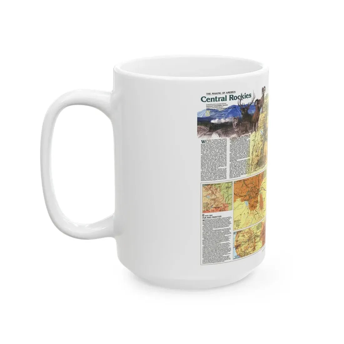 USA - Central Rockies 2 (1984) (Map) White Coffee Mug - Go Mug Yourself