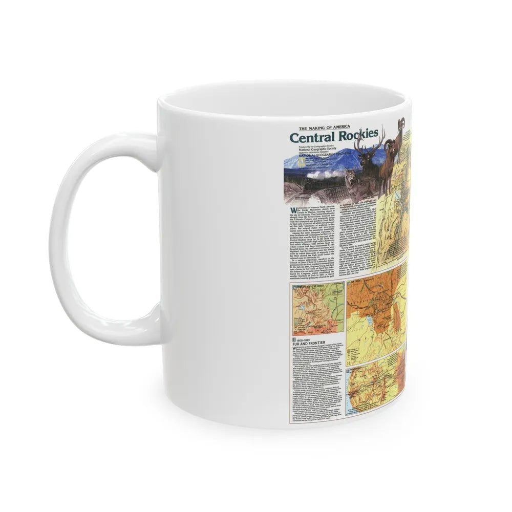 USA - Central Rockies 2 (1984) (Map) White Coffee Mug-Go Mug Yourself