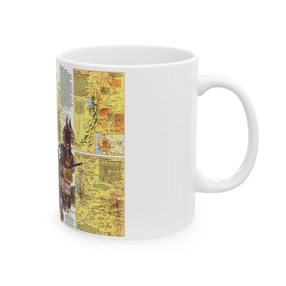 USA - Central Rockies 2 (1984) (Map) White Coffee Mug-Go Mug Yourself