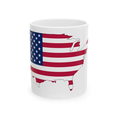 Usa-clipSvgTutorial (United States) White Coffee Mug 11oz - Go Mug Yourself