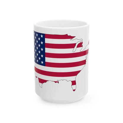 Usa-clipSvgTutorial (United States) White Coffee Mug 15oz - Go Mug Yourself