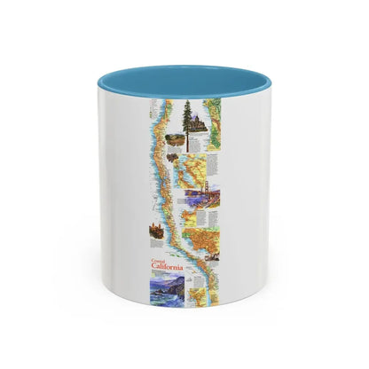 USA - Coastal California (1993) (Map) Accent Coffee Mug 11oz Light Blue - Go Mug Yourself