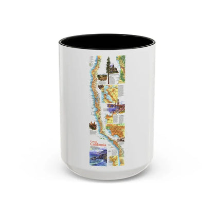 USA - Coastal California (1993) (Map) Accent Coffee Mug 15oz Black - Go Mug Yourself