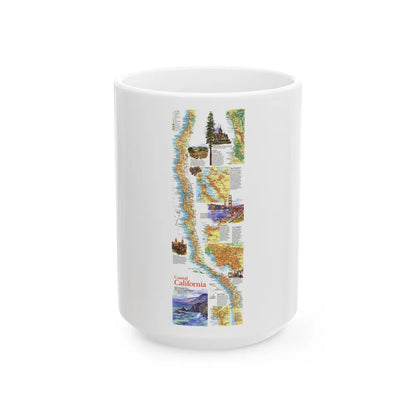 USA - Coastal California (1993) (Map) White Coffee Mug-15oz-Go Mug Yourself