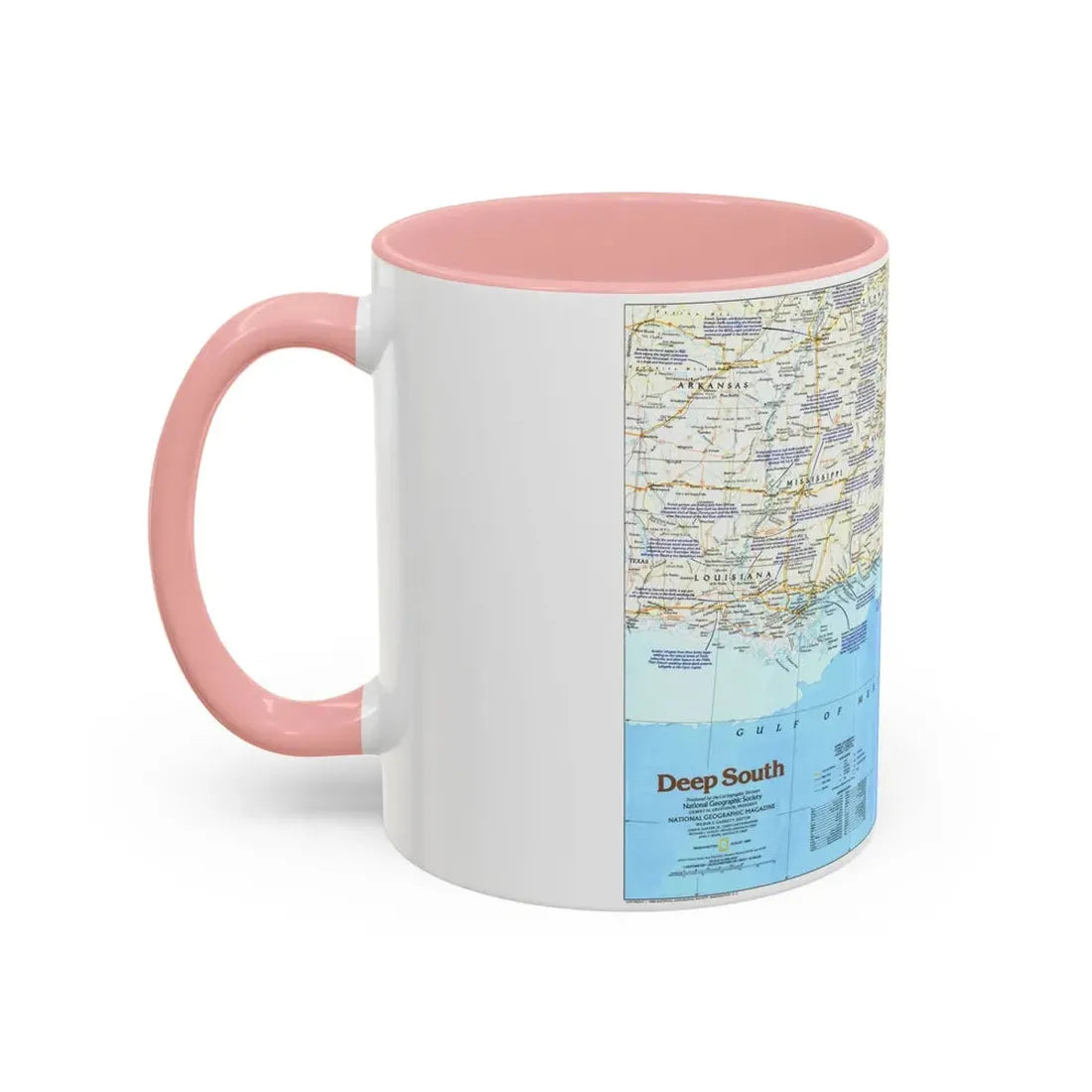 USA - Deep South 1 (1983) (Map) Accent Coffee Mug - Go Mug Yourself