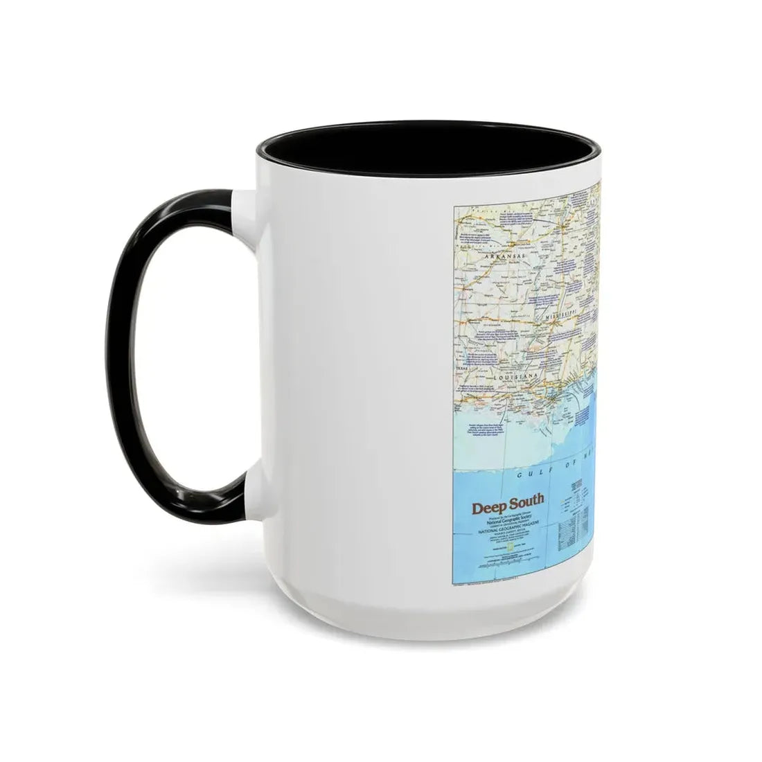 USA - Deep South 1 (1983) (Map) Accent Coffee Mug - Go Mug Yourself