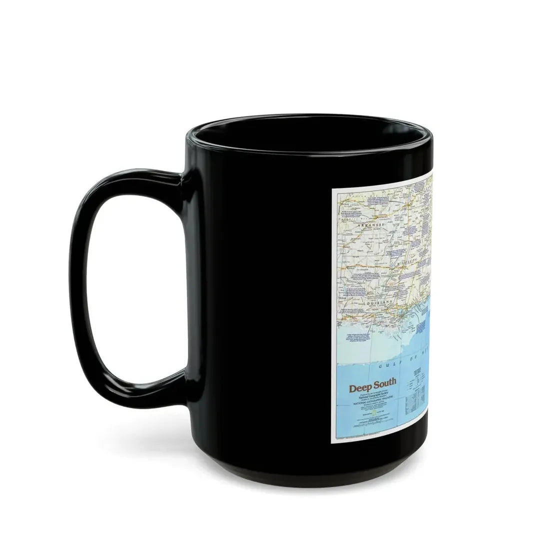 USA - Deep South 1 (1983) (Map) Black Coffee Mug - Go Mug Yourself