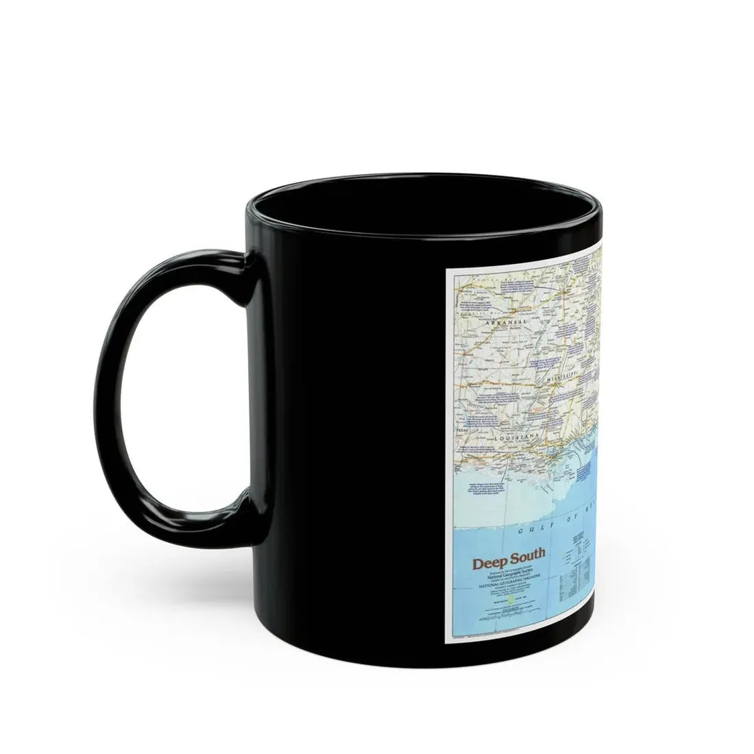 USA - Deep South 1 (1983) (Map) Black Coffee Mug - Go Mug Yourself