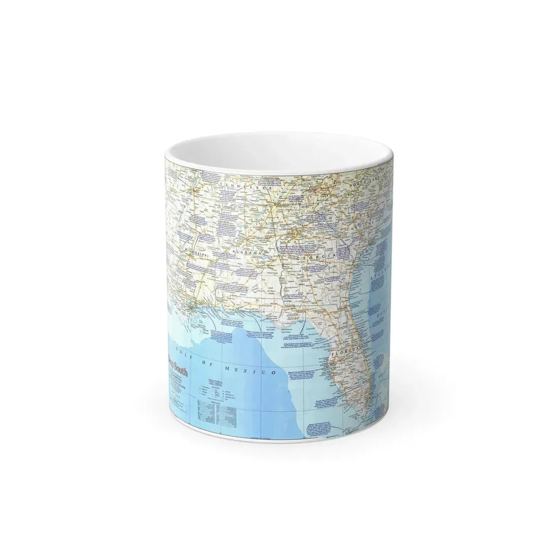 USA - Deep South 1 (1983) (Map) Color Changing Mug 11oz Default Title 11oz - Go Mug Yourself