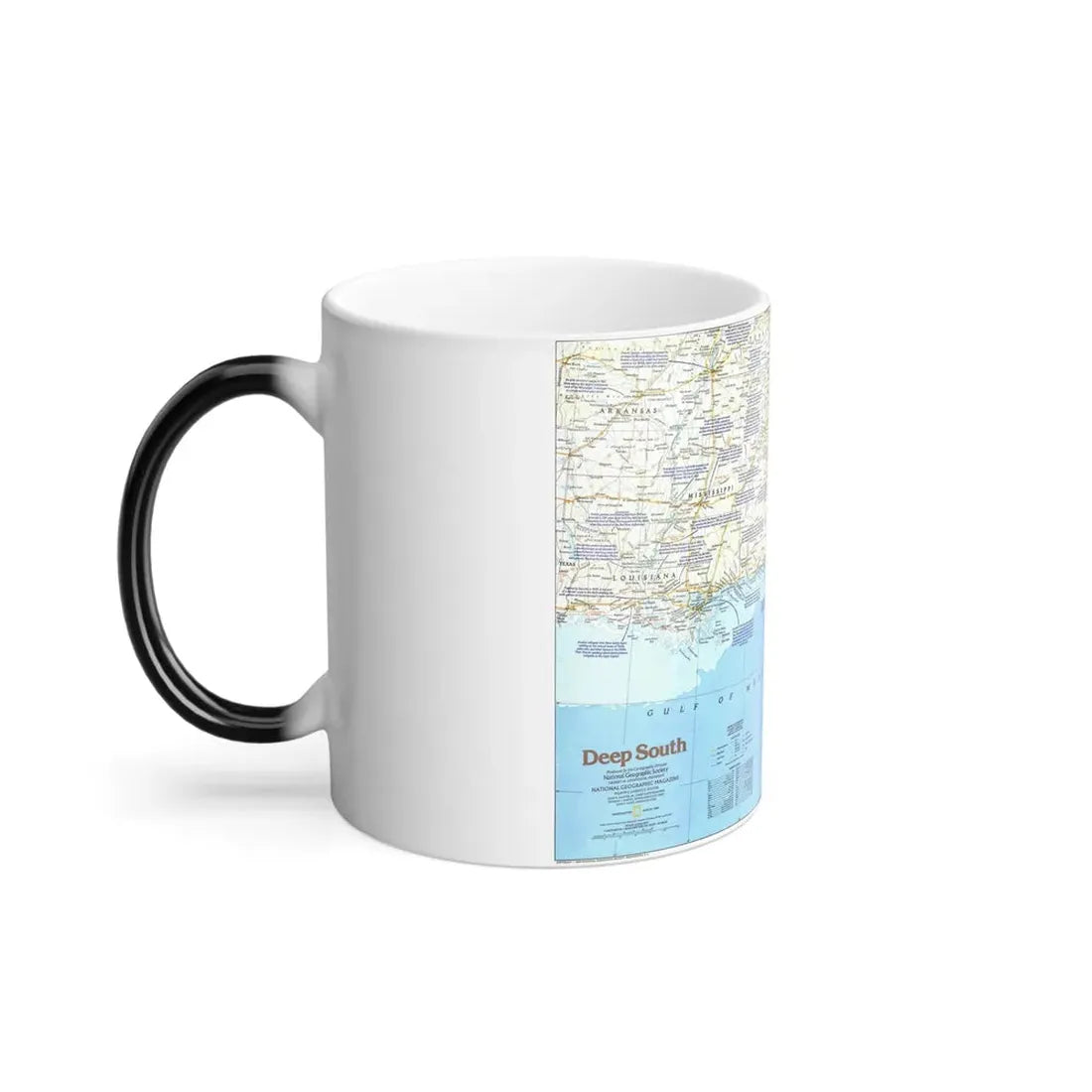 USA - Deep South 1 (1983) (Map) Color Changing Mug 11oz - Go Mug Yourself