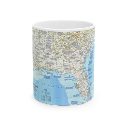 USA - Deep South 1 (1983) (Map) White Coffee Mug-11oz-Go Mug Yourself