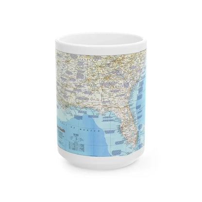 USA - Deep South 1 (1983) (Map) White Coffee Mug 15oz - Go Mug Yourself