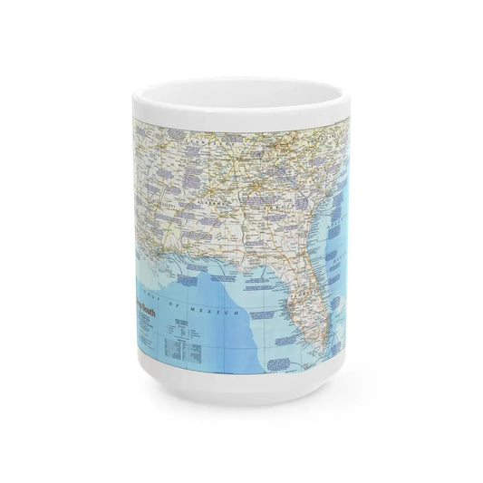 USA - Deep South 1 (1983) (Map) White Coffee Mug 15oz - Go Mug Yourself