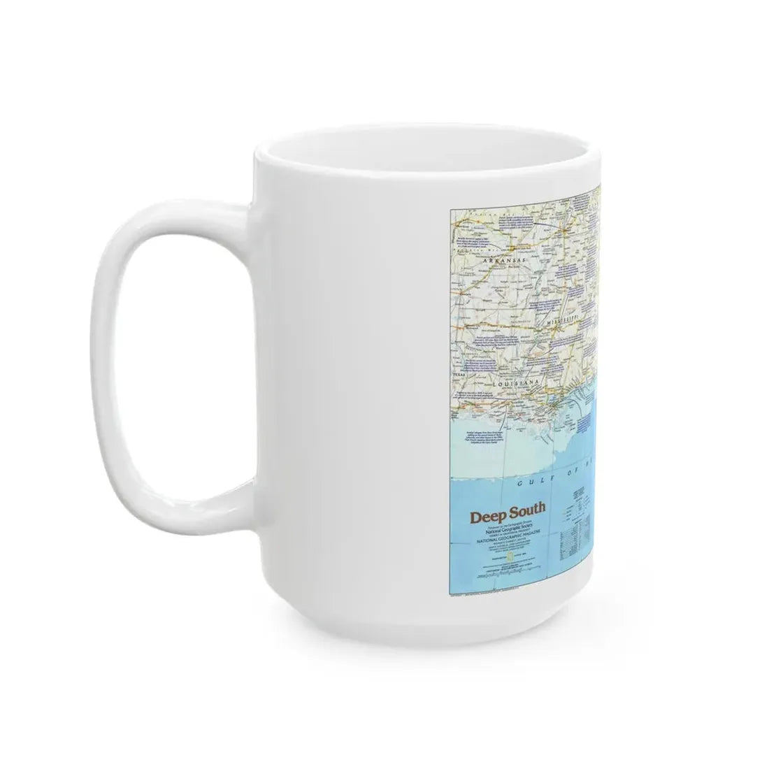 USA - Deep South 1 (1983) (Map) White Coffee Mug - Go Mug Yourself