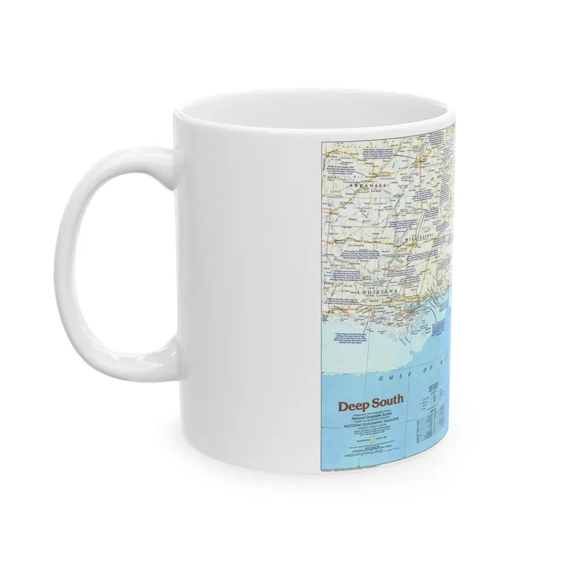USA - Deep South 1 (1983) (Map) White Coffee Mug - Go Mug Yourself