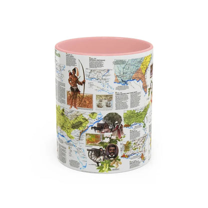 USA - Deep South 2 (1983) (Map) Accent Coffee Mug 11oz Pink - Go Mug Yourself