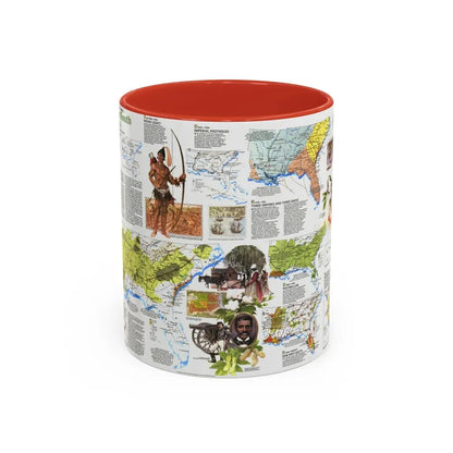 USA - Deep South 2 (1983) (Map) Accent Coffee Mug 11oz Red - Go Mug Yourself