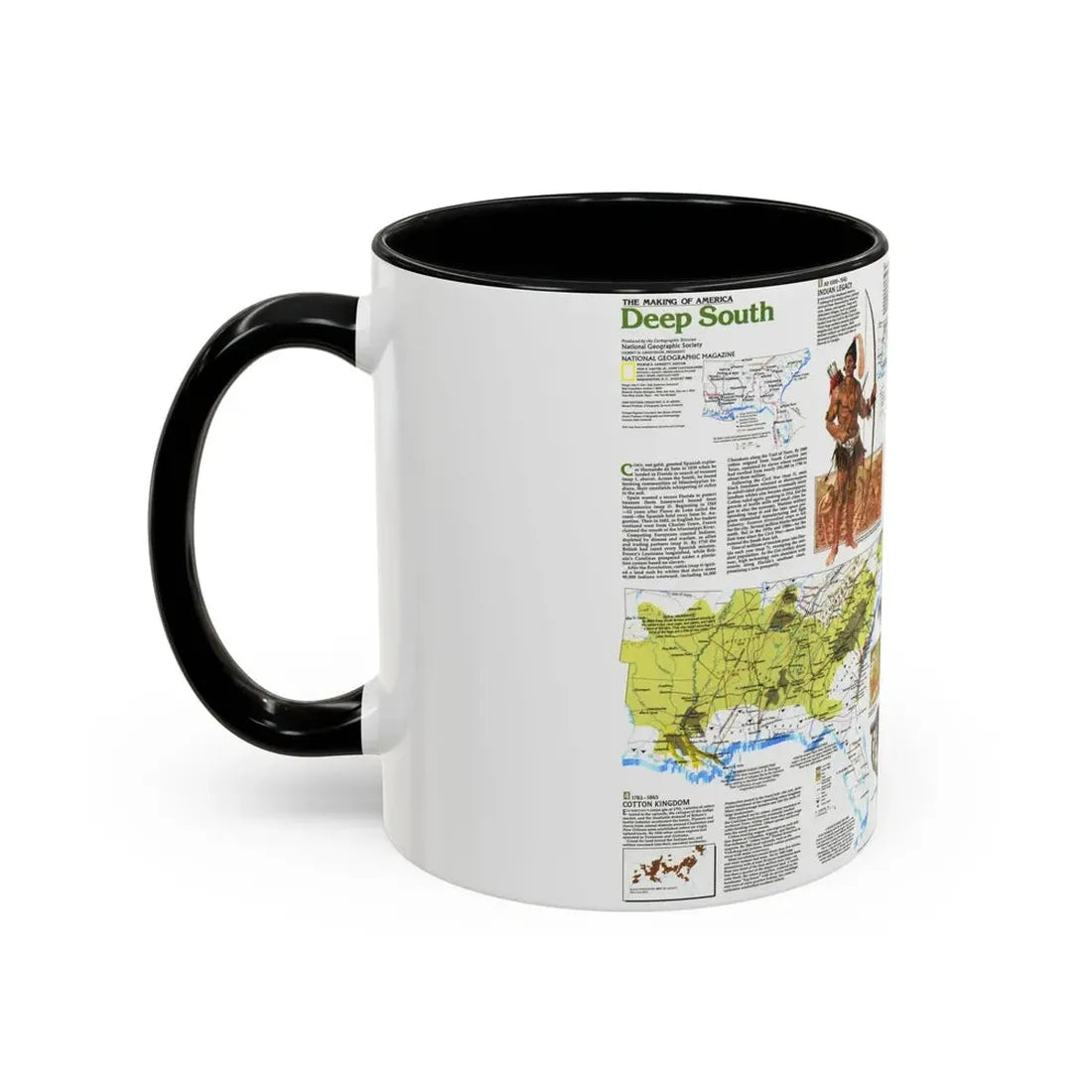 USA - Deep South 2 (1983) (Map) Accent Coffee Mug - Go Mug Yourself