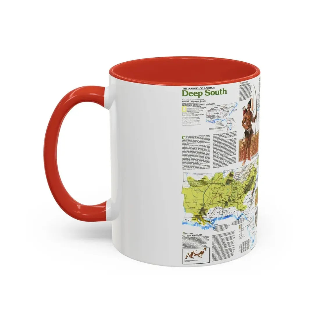 USA - Deep South 2 (1983) (Map) Accent Coffee Mug - Go Mug Yourself