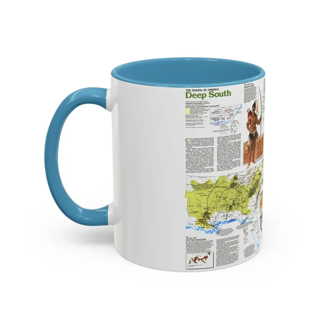 USA - Deep South 2 (1983) (Map) Accent Coffee Mug - Go Mug Yourself