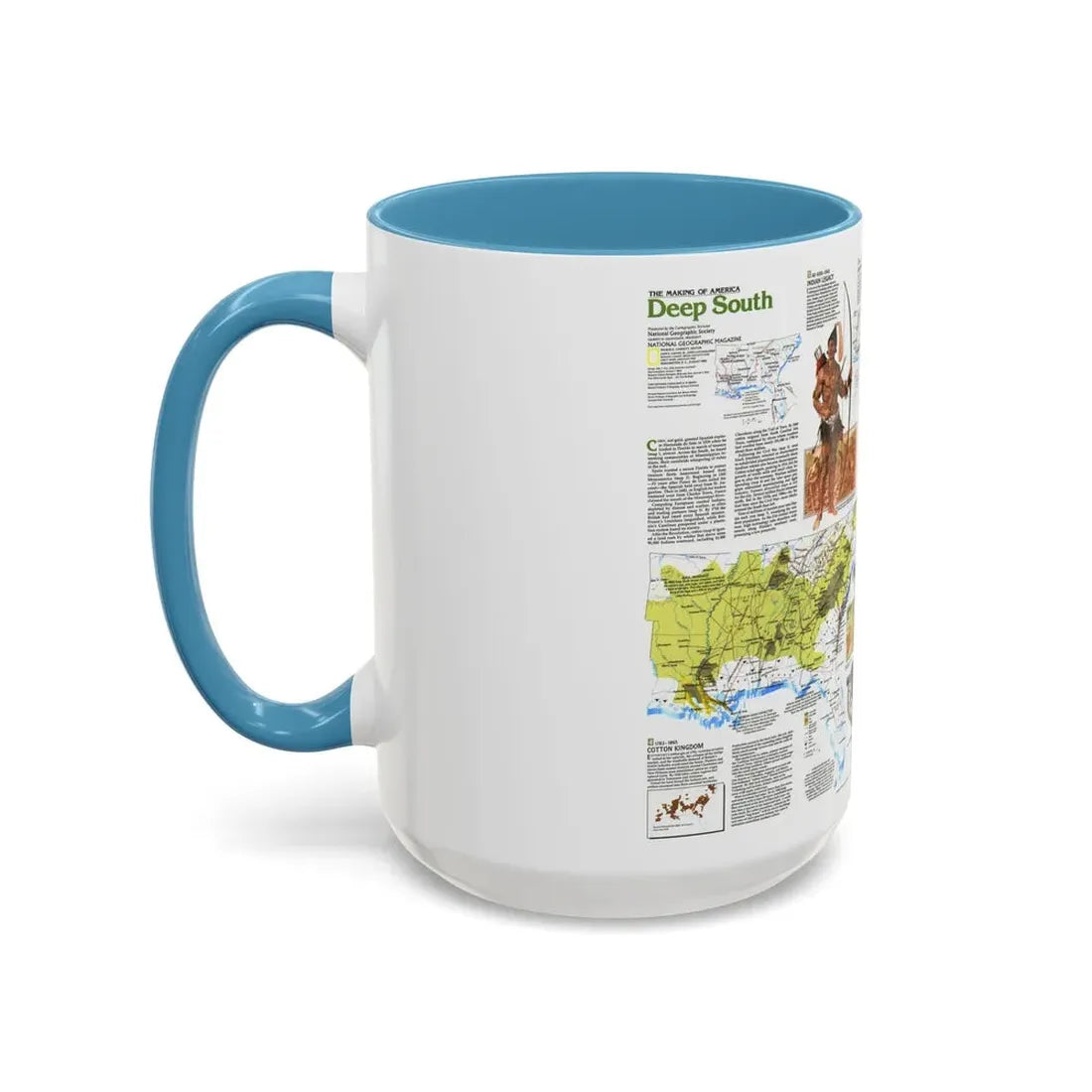 USA - Deep South 2 (1983) (Map) Accent Coffee Mug - Go Mug Yourself