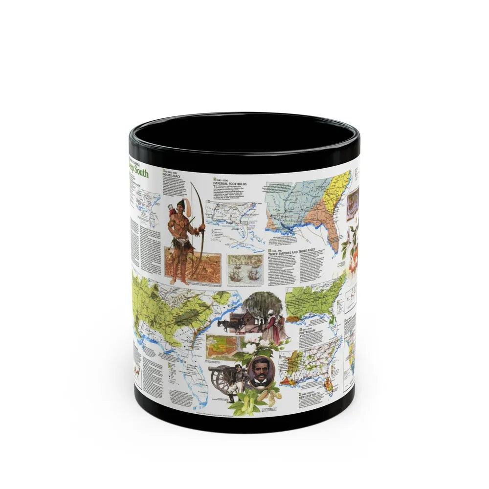 USA - Deep South 2 (1983) (Map) Black Coffee Mug-11oz-Go Mug Yourself