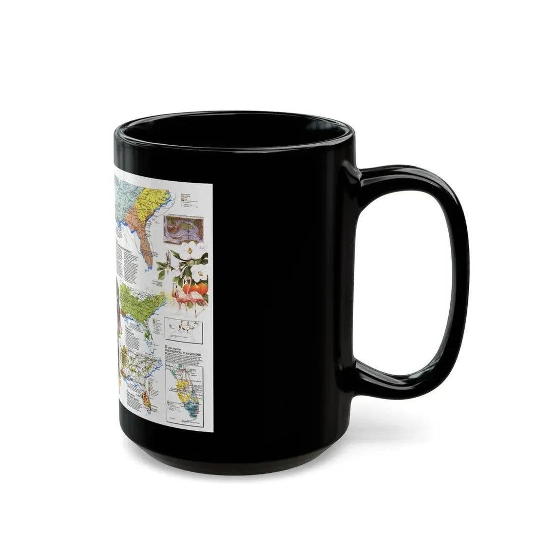 USA - Deep South 2 (1983) (Map) Black Coffee Mug - Go Mug Yourself