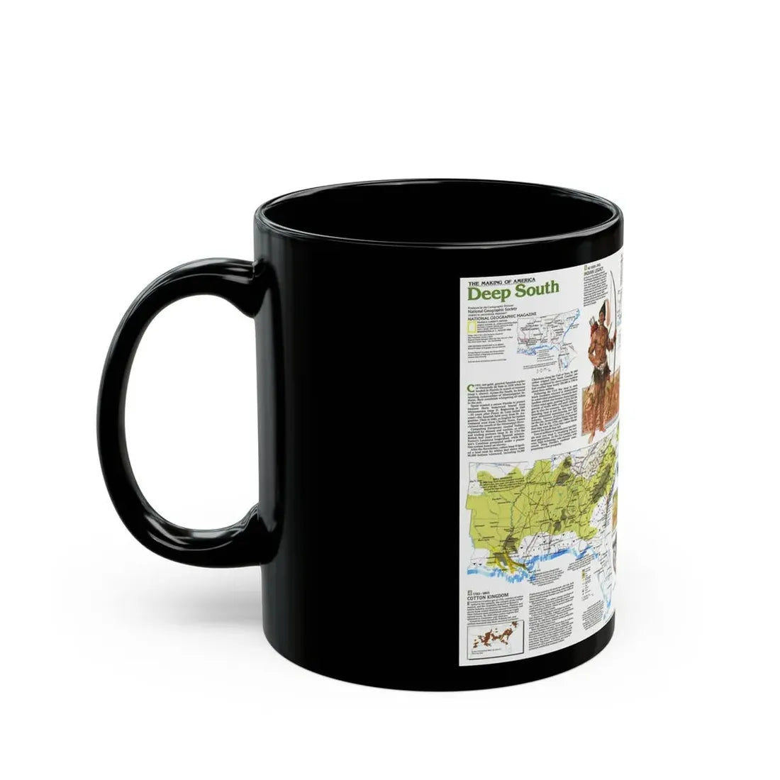 USA - Deep South 2 (1983) (Map) Black Coffee Mug - Go Mug Yourself