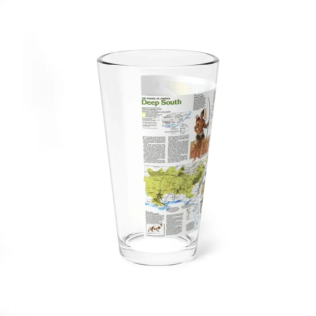 USA - Deep South 2 (1983) (Map) Pint Glass 16oz - Go Mug Yourself