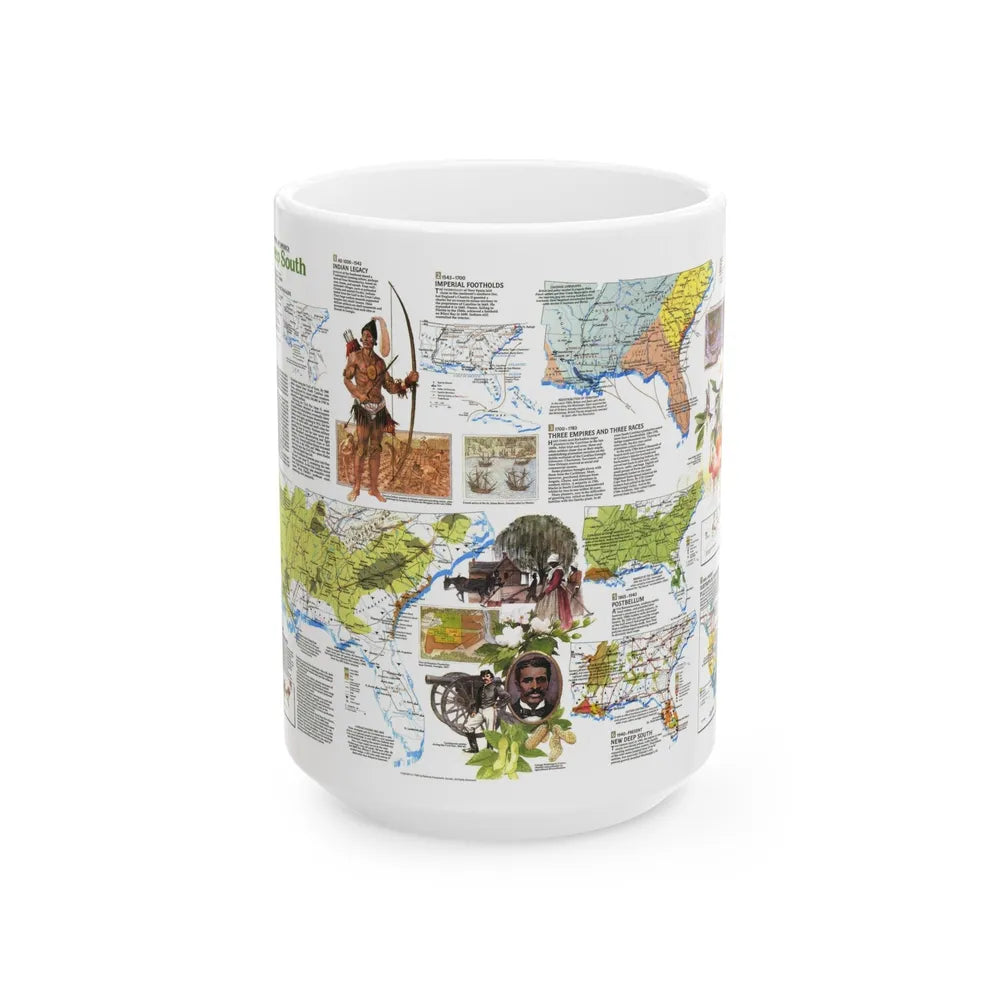 USA - Deep South 2 (1983) (Map) White Coffee Mug-15oz-Go Mug Yourself