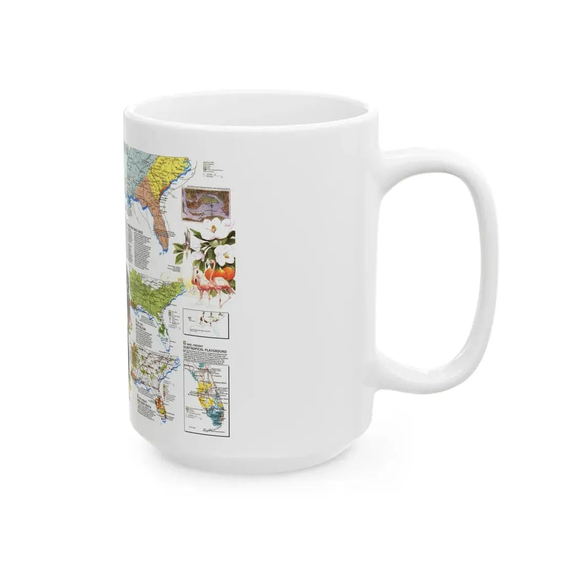 USA - Deep South 2 (1983) (Map) White Coffee Mug - Go Mug Yourself