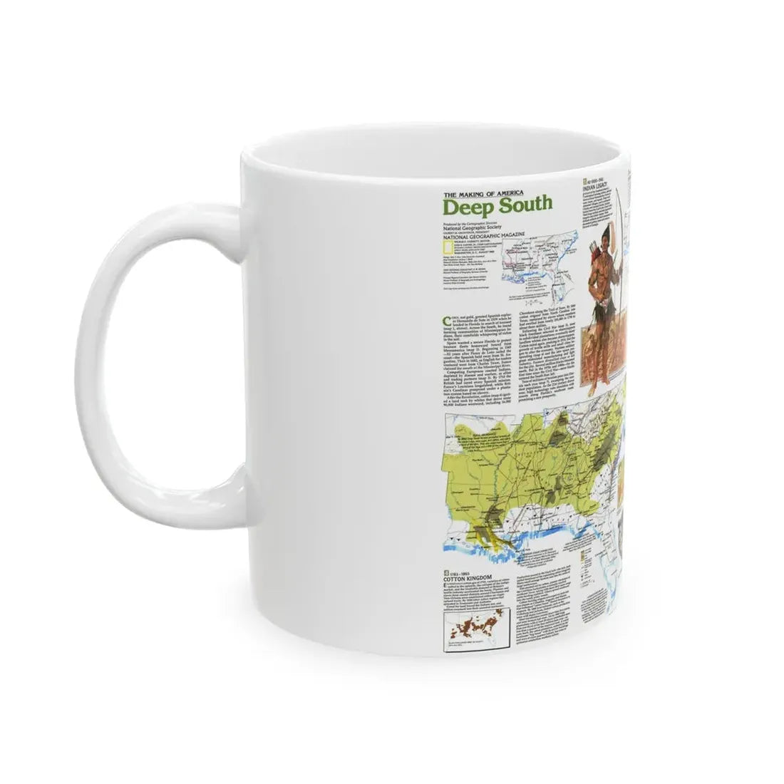USA - Deep South 2 (1983) (Map) White Coffee Mug - Go Mug Yourself