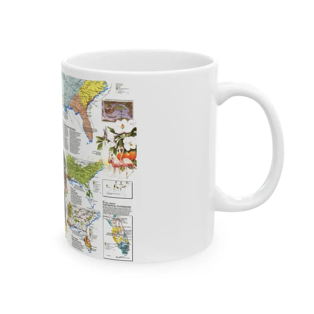 USA - Deep South 2 (1983) (Map) White Coffee Mug - Go Mug Yourself