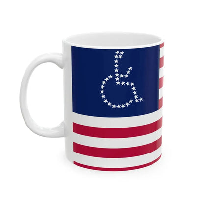 USA Disability Rights Flag (United States) White Coffee Mug - Go Mug Yourself